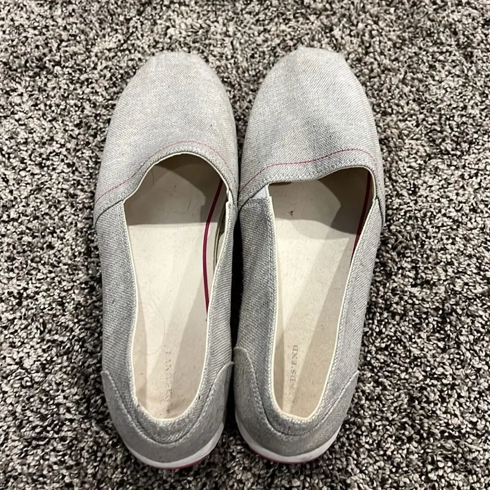 🌸 Lands' End Recycled Espadrilles | Gray Pink White | Like New! 🌿